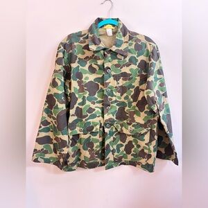 Vintage Ranger 100% Cotton Woodland Long Sleeve Camo Hunting Army Shirt Top